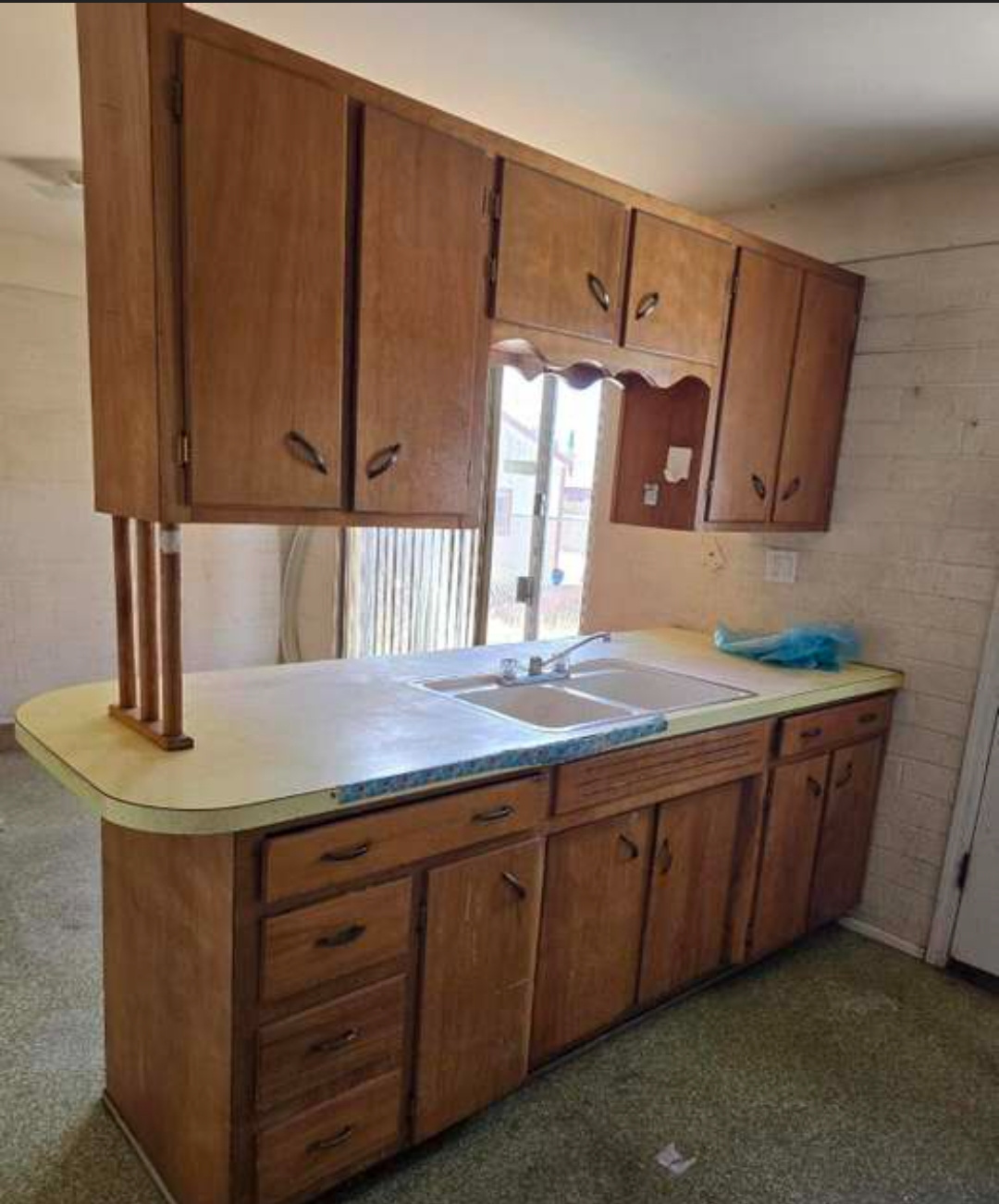 Before — original cabinetry