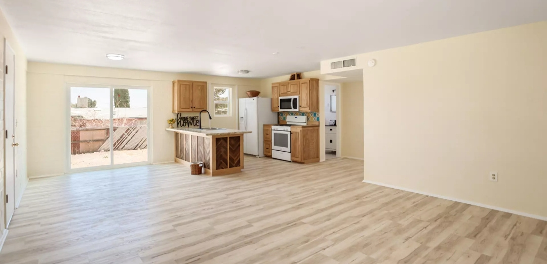Completed open-plan interior